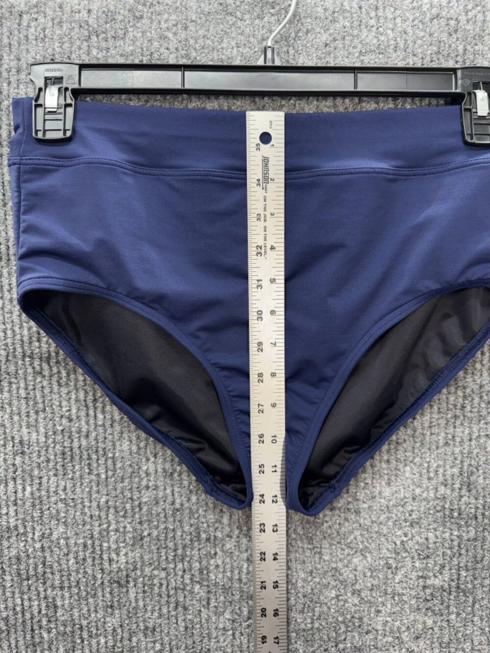 Lands End High Waisted Bikini Swim Bottoms Womens 10 Navy Blue 450494 - Picture 7 of 9